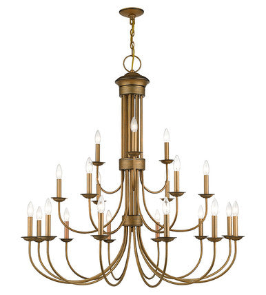 Livex Lighting Estate Collection 21 Light Antique Gold Leaf Extra Large Chandelier 42688-48