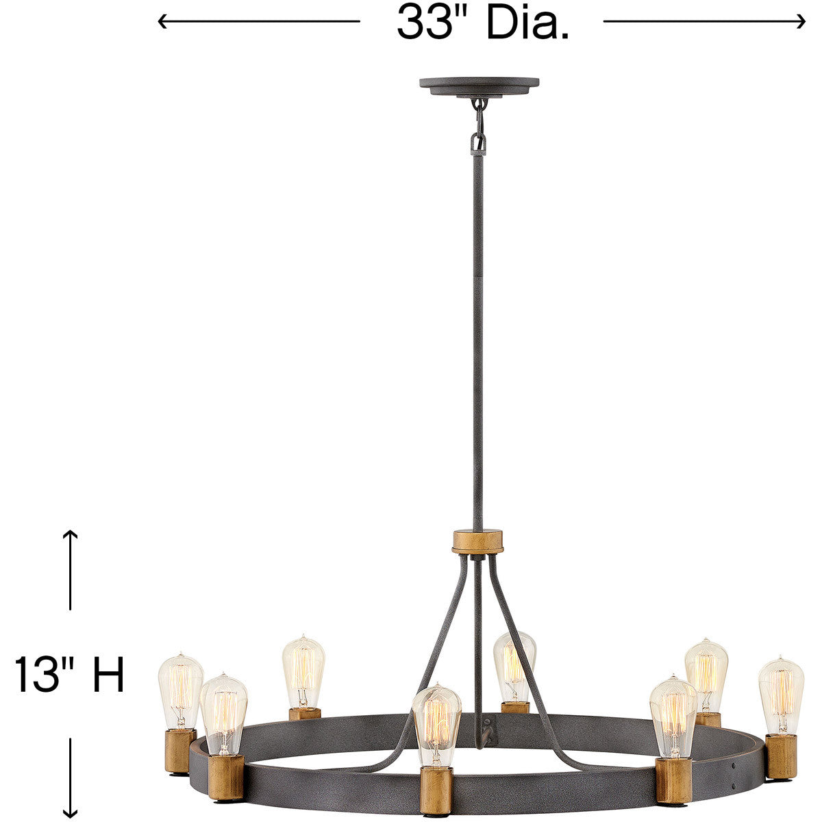 Hinkley Lighting Silas Large Single Tier Aged Zinc 4268DZ