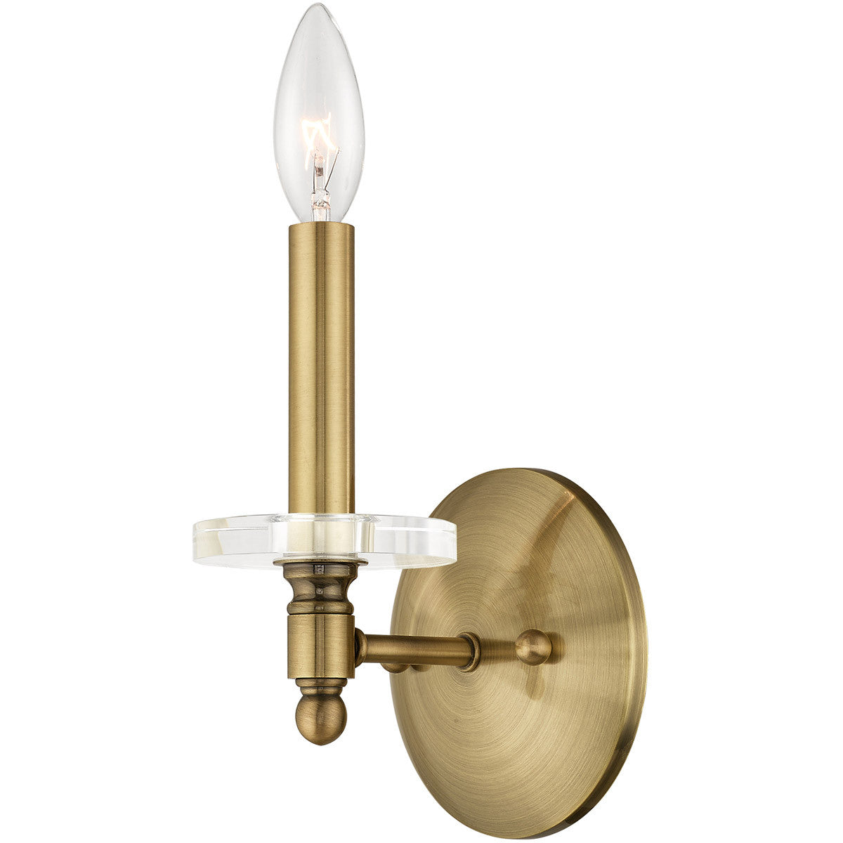 Livex Lighting Bancroft Collection 1 Lt Antique Brass Wall Sconce in Antique Brass 42701-01