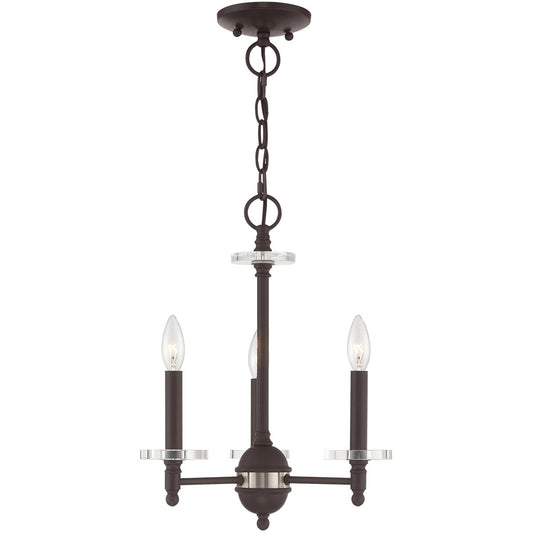 Livex Lighting Bancroft Collection 3 Lt Bronze Mini Chandelier in Bronze 42703-07