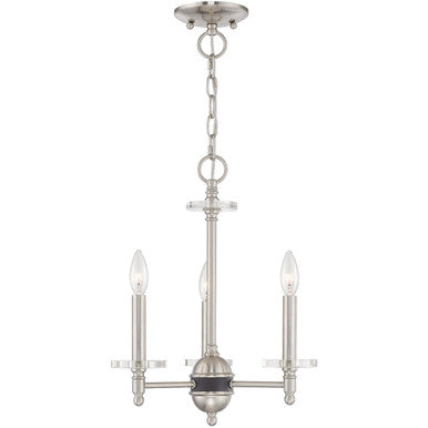 Livex Lighting Bancroft Collection 3 Lt Brushed Nickel Mini Chandelier in Brushed Nickel 42703-91