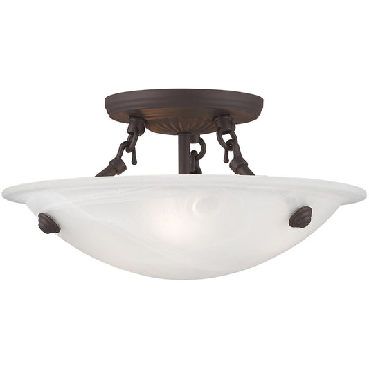 Livex Lighting Oasis Collection 3 Light Bronze Ceiling Mount in Bronze 4272-07