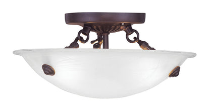 Livex Lighting Oasis Collection 3 Light Bronze Ceiling Mount in Bronze 4272-07