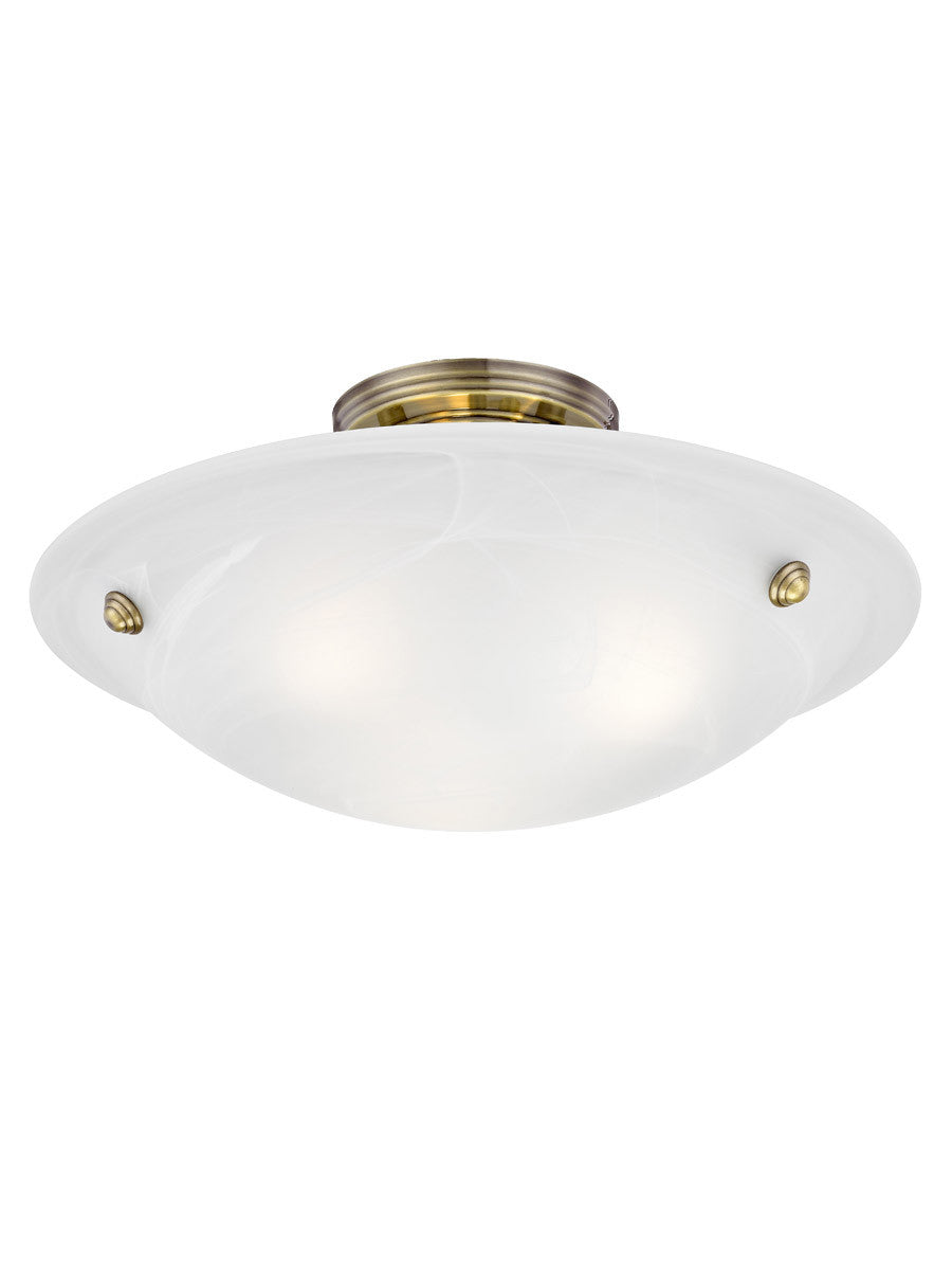 Livex Lighting Oasis Collection 3 Light Antique Brass Ceiling Mount in Antique Brass 4273-01