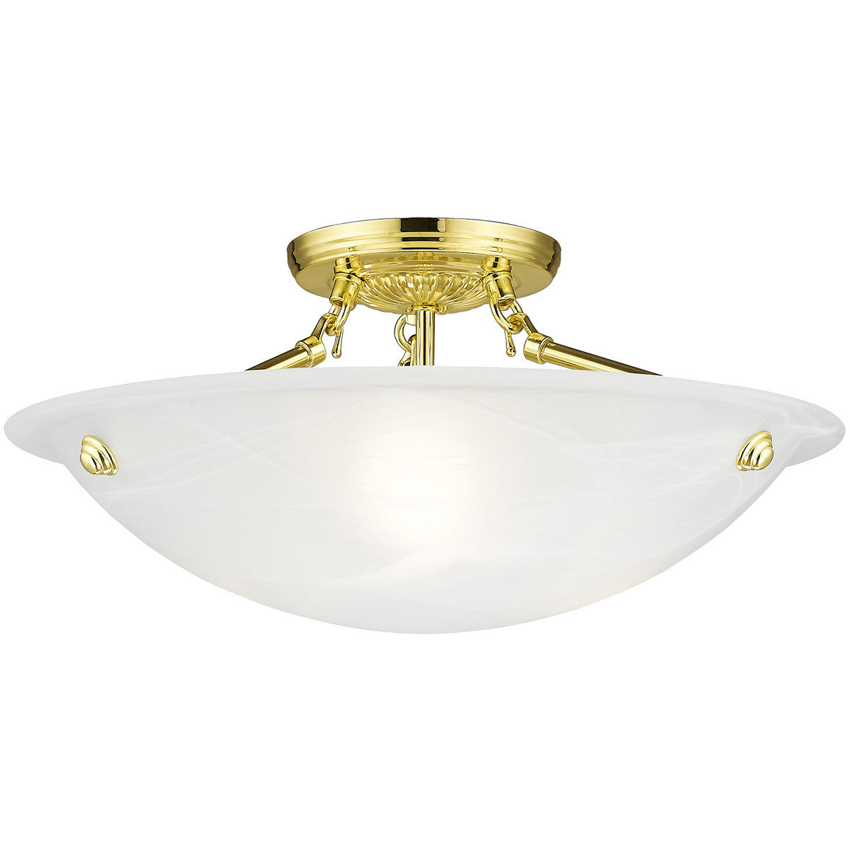 Livex Lighting Oasis Collection 3 Light Polished Brass Ceiling Mount in Polished Brass 4273-02