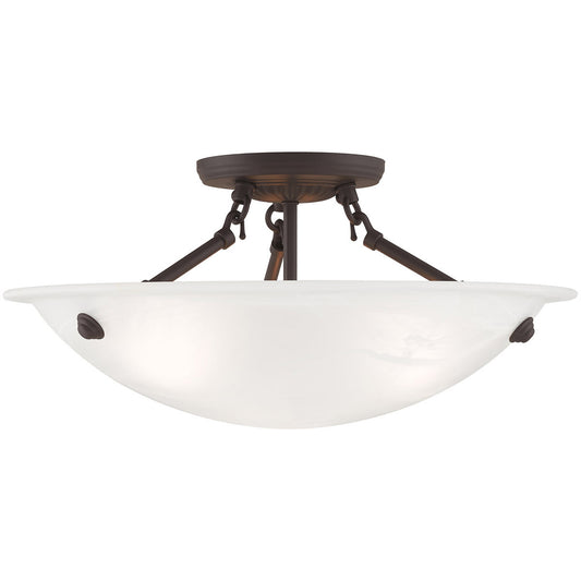 Livex Lighting Oasis Collection 3 Light Bronze Ceiling Mount in Bronze 4273-07