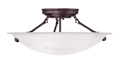 Livex Lighting Oasis Collection 3 Light Bronze Ceiling Mount in Bronze 4273-07