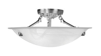 Livex Lighting Oasis Collection 3 Light Brushed Nickel Ceiling Mount in Brushed Nickel 4273-91