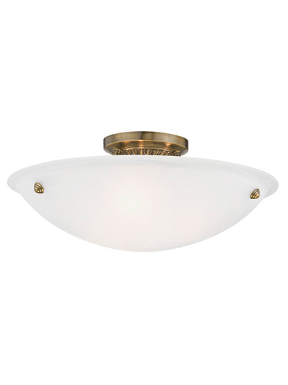 Livex Lighting Oasis Collection 3 Light Antique Brass Ceiling Mount in Antique Brass 4274-01