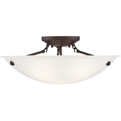 Livex Lighting Oasis Collection 3 Light Bronze Ceiling Mount in Bronze 4274-07