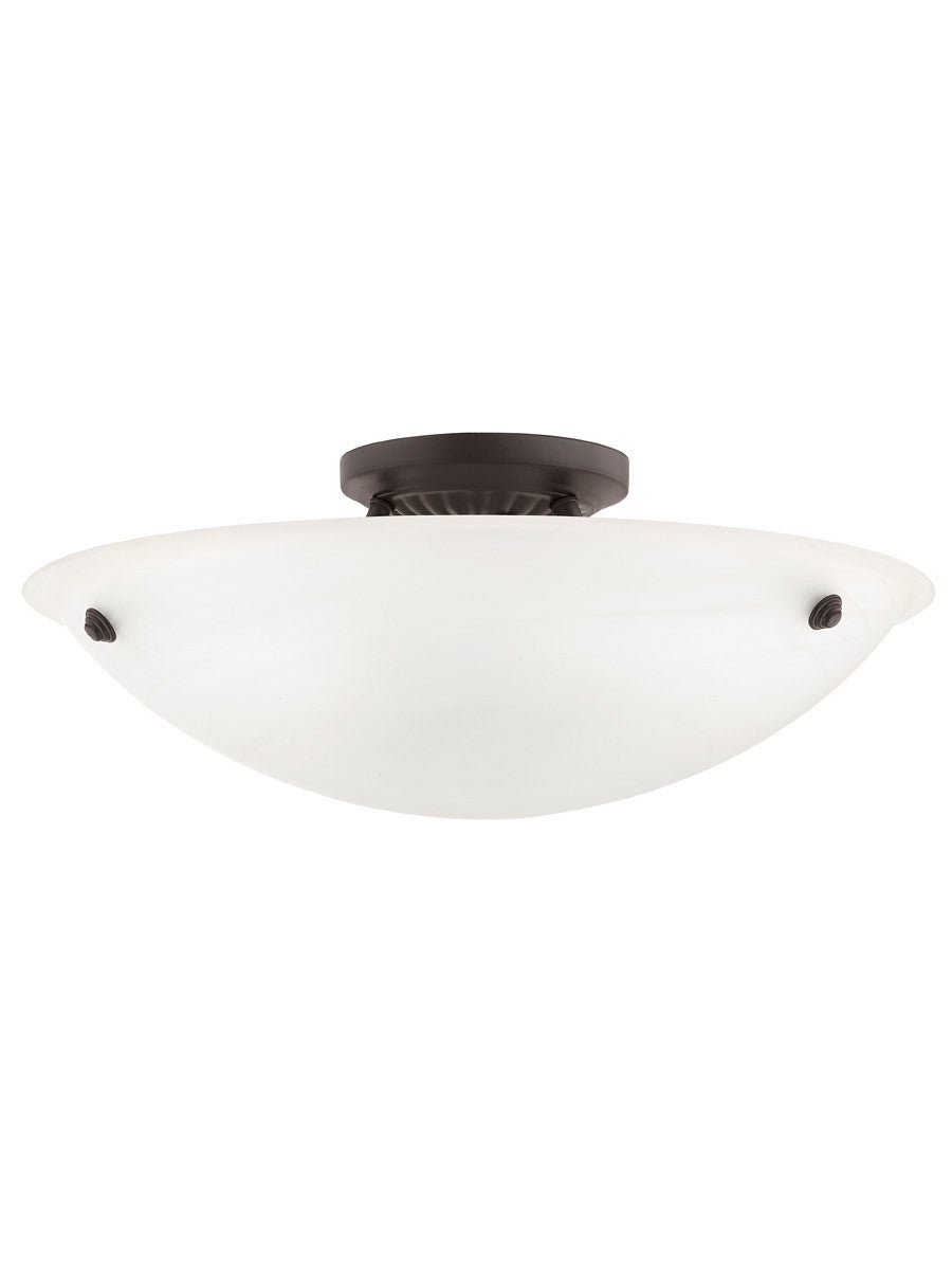 Livex Lighting Oasis Collection 3 Light Bronze Ceiling Mount in Bronze 4274-07