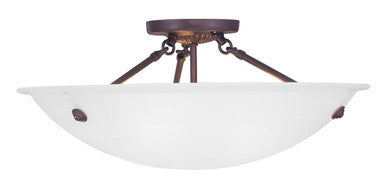 Livex Lighting Oasis Collection 3 Light Bronze Ceiling Mount in Bronze 4274-07