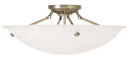 Livex Lighting Oasis Collection 4 Light Antique Brass Ceiling Mount in Antique Brass 4275-01