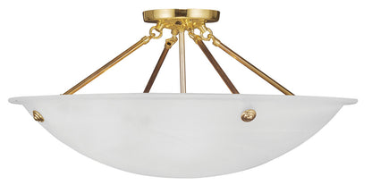 Livex Lighting Oasis Collection 4 Light Polished Brass Ceiling Mount in Polished Brass 4275-02