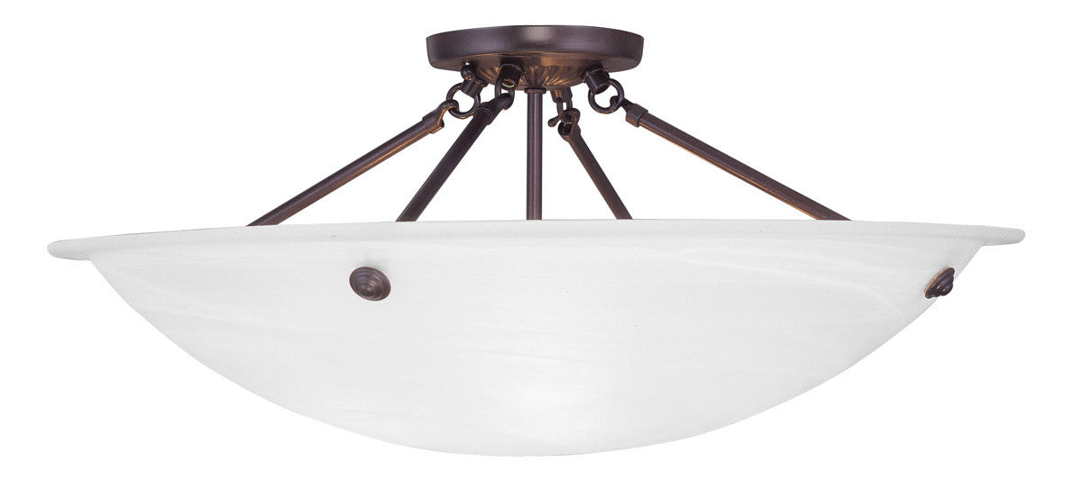 Livex Lighting Oasis Collection 4 Light Bronze Ceiling Mount in Bronze 4275-07