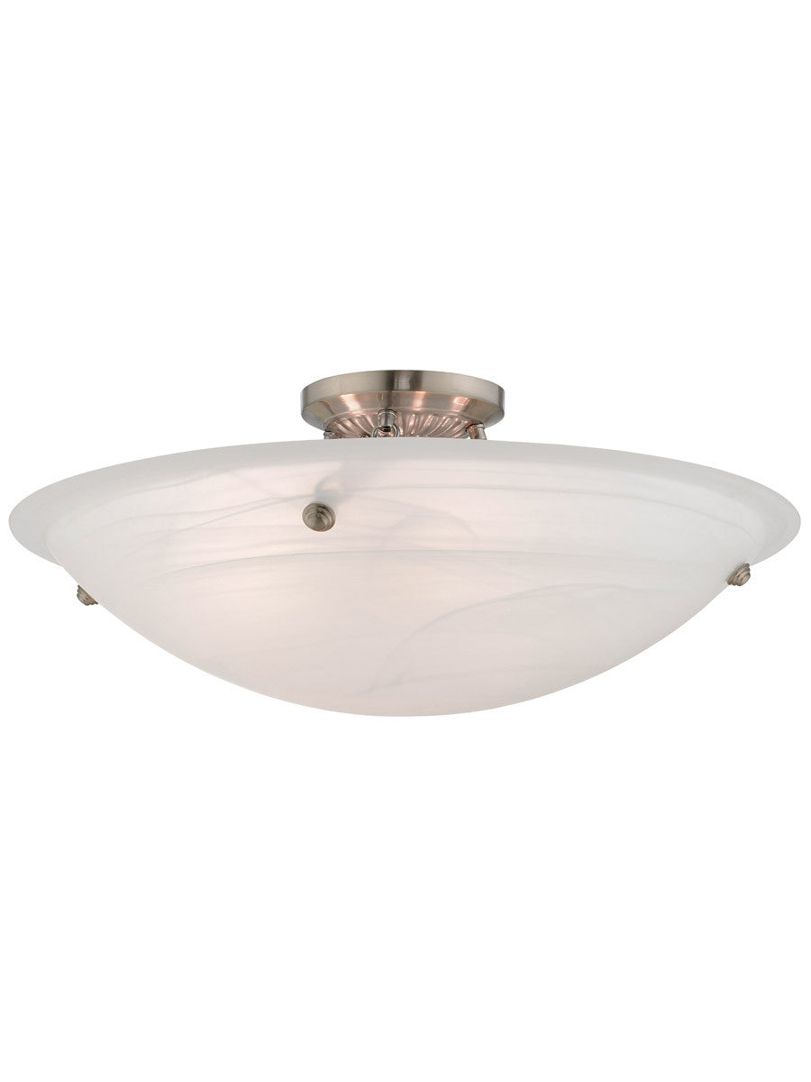 Livex Lighting Oasis Collection 4 Light Brushed Nickel Ceiling Mount in Brushed Nickel 4275-91