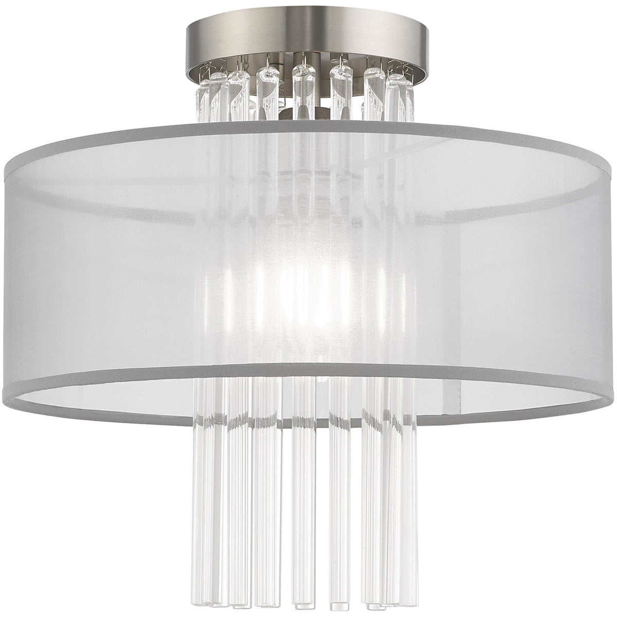 Livex Lighting Alexis Collection 1 Lt Brushed Nickel Ceiling Mount in Brushed Nickel 42802-91