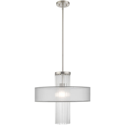 Livex Lighting Alexis Collection 1 Lt Brushed Nickel Pendant Chandelier in Brushed Nickel 42804-91