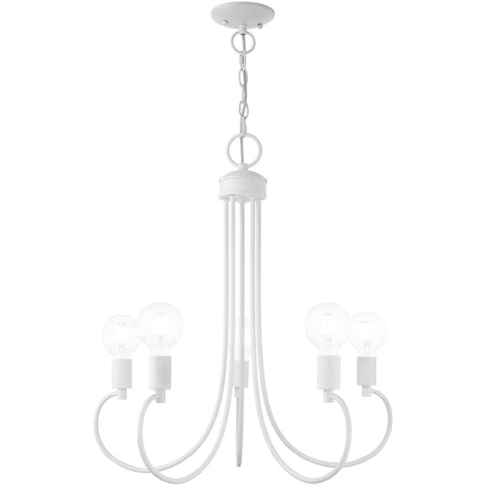 Livex Lighting Bari Collection 5 Lt White Chandelier in White 42925-03