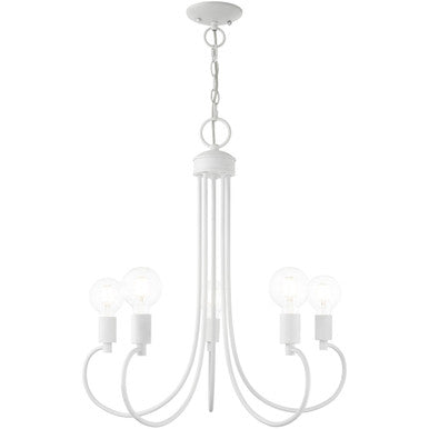 Livex Lighting Bari Collection 5 Lt White Chandelier in White 42925-03