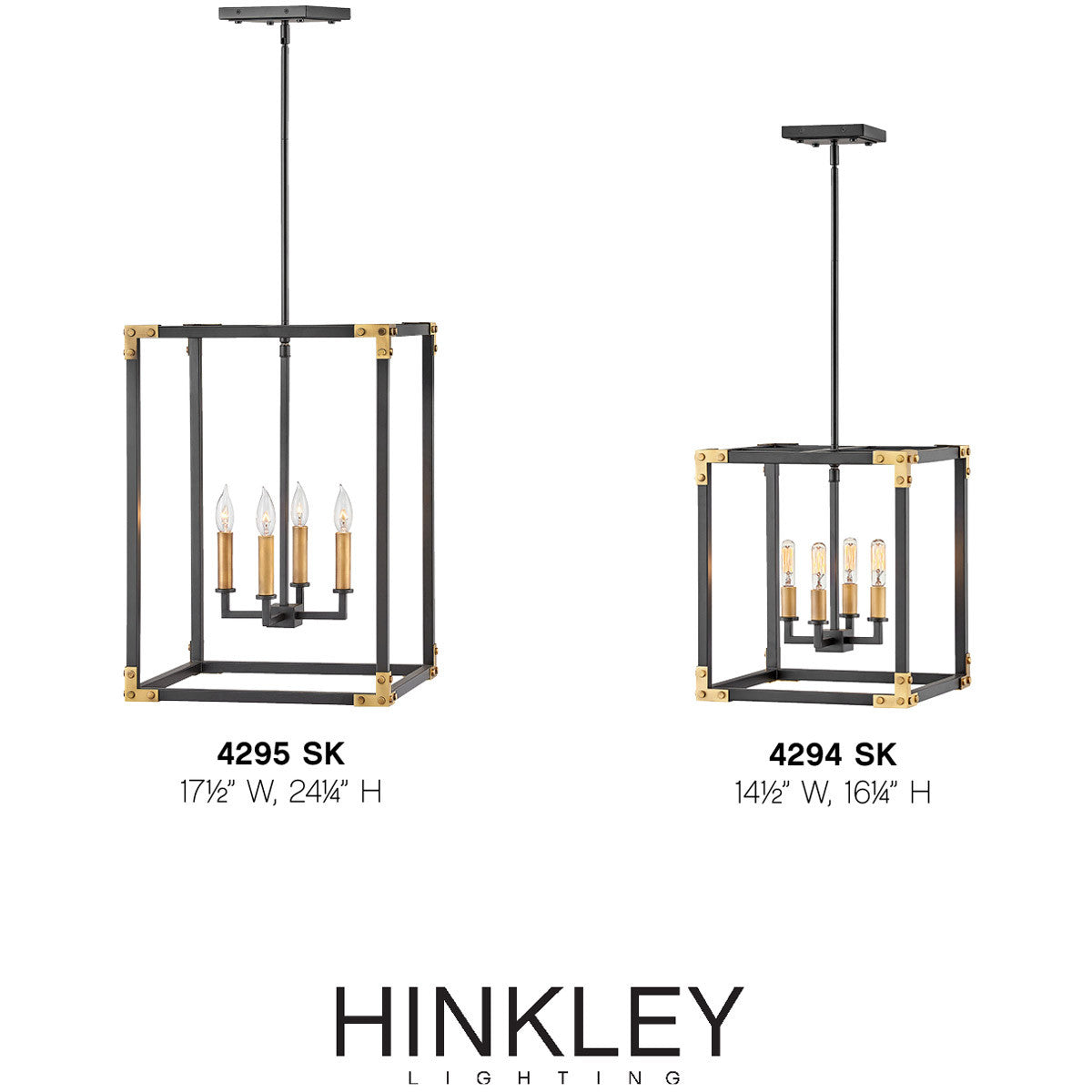 Hinkley Lighting Louis Medium Open Frame Satin Black 4294SK