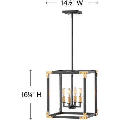 Hinkley Lighting Louis Medium Open Frame Satin Black 4294SK