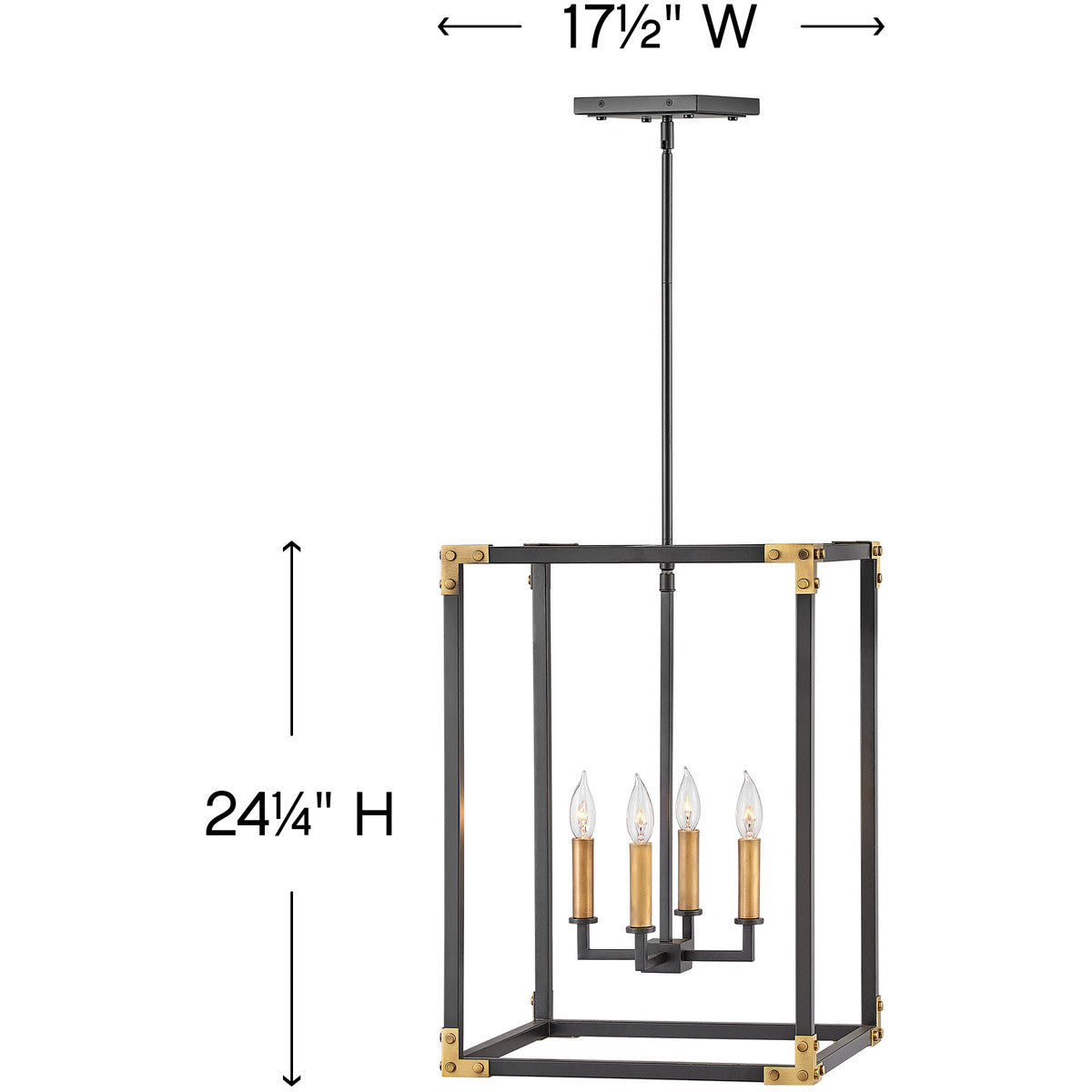 Hinkley Lighting Louis Large Open Frame Satin Black 4295SK