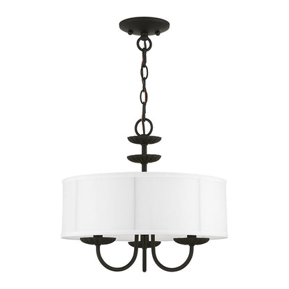 Livex Lighting Brookdale Collection  3 Light Black Pendant Chandelier in Black 42983-04