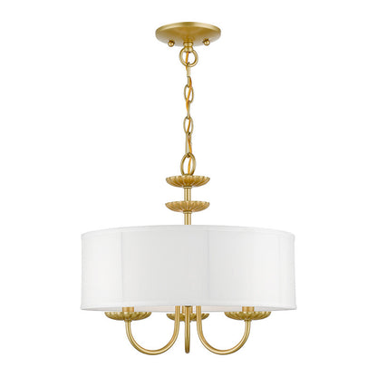 Livex Lighting Brookdale Collection  3 Light Soft Gold Pendant Chandelier in Soft Gold 42983-33