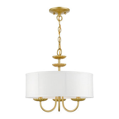 Livex Lighting Brookdale Collection  3 Light Soft Gold Pendant Chandelier in Soft Gold 42983-33