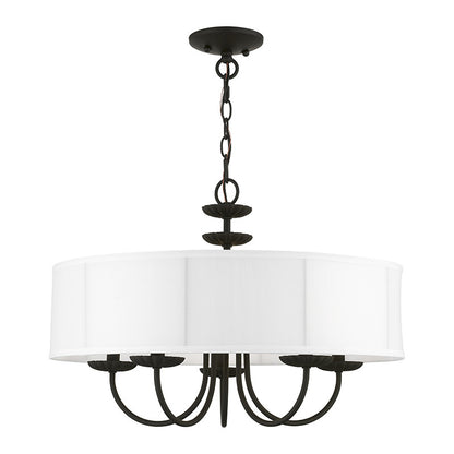 Livex Lighting Brookdale Collection  5 Light Black Pendant Chandelier in Black 42985-04