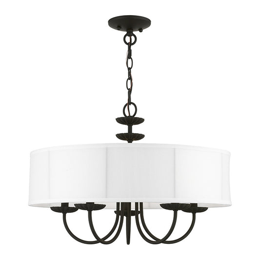 Livex Lighting Brookdale Collection  5 Light Black Pendant Chandelier in Black 42985-04