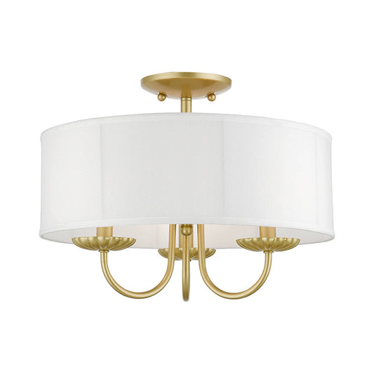 Livex Lighting Brookdale Collection  3 Light Soft Gold Semi-Flush Mount in Soft Gold 42989-33