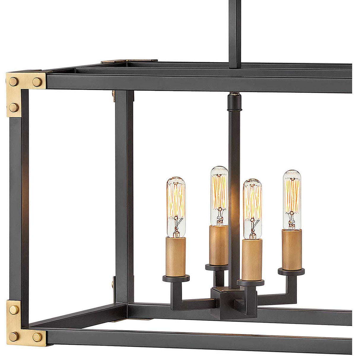 Hinkley Lighting Louis Eight Light Linear Satin Black 4298SK