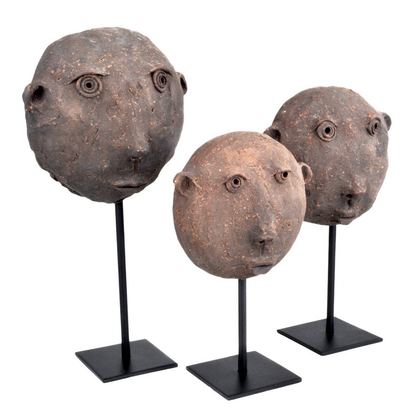 Currey & Co. Terracotta Masks Set of 3 1200-0726