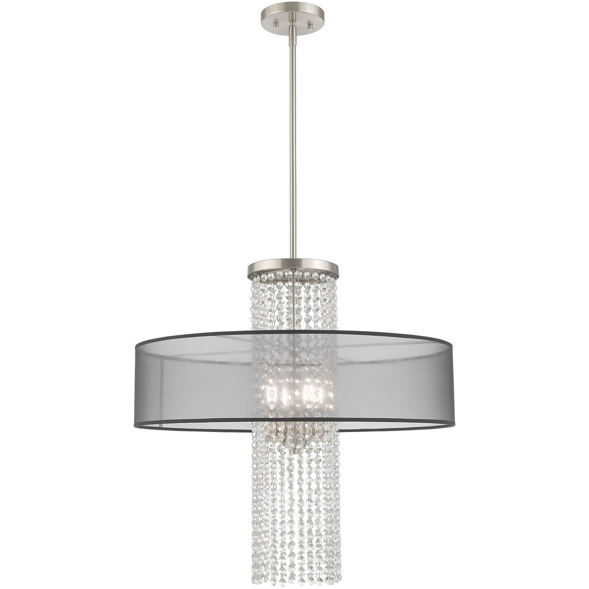 Livex Lighting Bella Vista Collection 4 Lt Brushed Nickel Pendant Chandelier in Brushed Nickel 43205-91