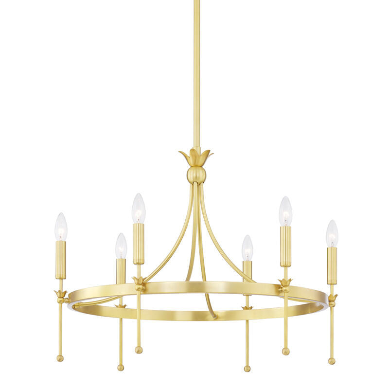 Hudson Valley Lighting Gates Chandelier in Aged Brass 4327-AGB