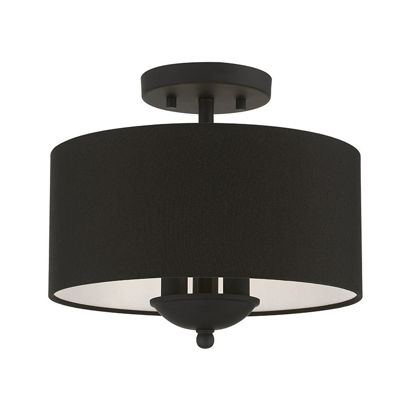 Livex Lighting Bainbridge Collection  3 Light Black Semi-Flush Mount in Black 43441-04