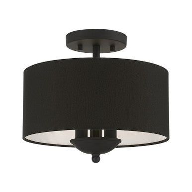 Livex Lighting Bainbridge Collection  3 Light Black Semi-Flush Mount in Black 43441-04