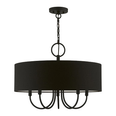 Livex Lighting Bainbridge Collection  5 Light Black Pendant Chandelier in Black 43445-04