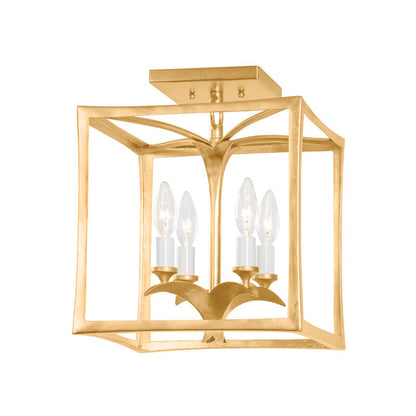 Corbett Lighting Bergamo Flush Mount in Vintage Gold Leaf 435-12-VGL/GL