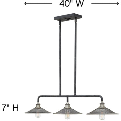 Hinkley Lighting Rigby Three Light Linear Aged Zinc 4364DZ