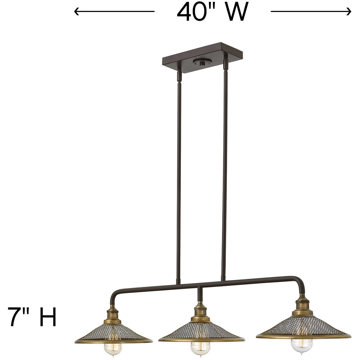 Hinkley Lighting Rigby Three Light Linear Buckeye Bronze 4364KZ