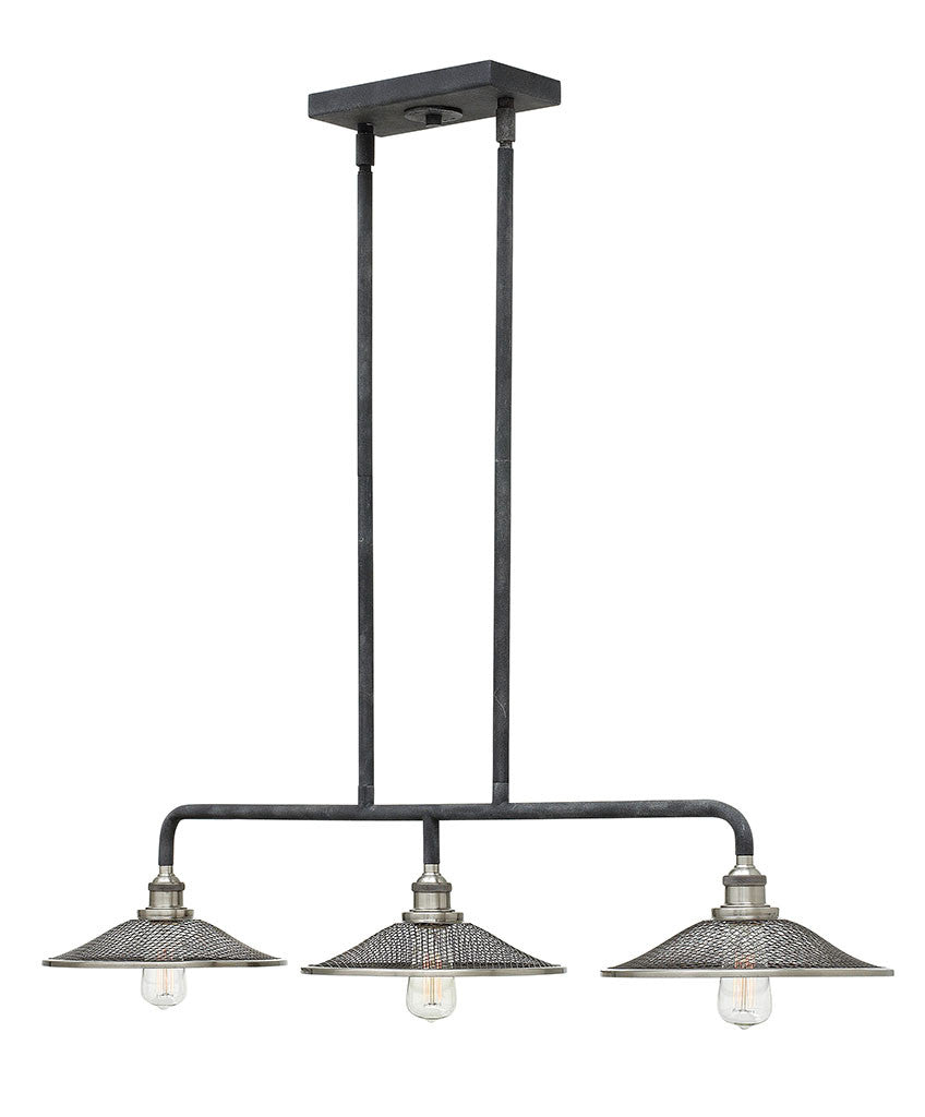 Hinkley Lighting Rigby Three Light Linear Aged Zinc 4364DZ