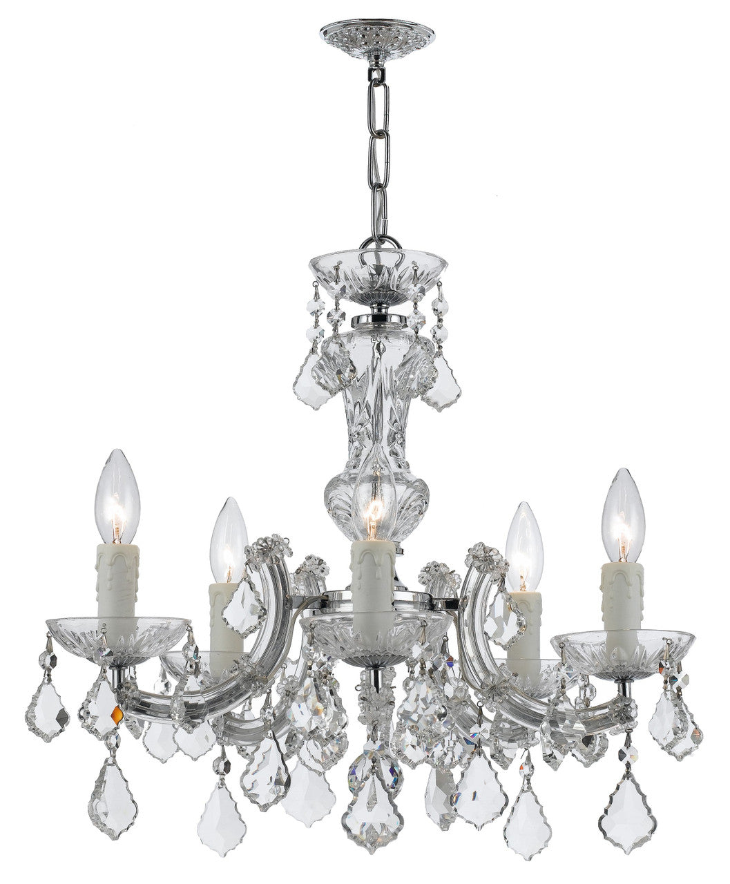 Crystorama Maria Theresa 5 Light Spectra Crystal Polished Chrome Mini Chandelier 4376-CH-CL-SAQ