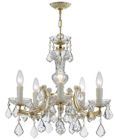 Crystorama Maria Theresa 5 Light Spectra Crystal Gold Mini Chandelier 4376-GD-CL-SAQ