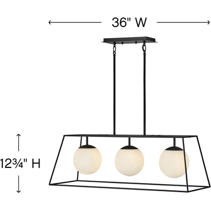 Hinkley Lighting Jonas Three Light Linear Black 4376BK