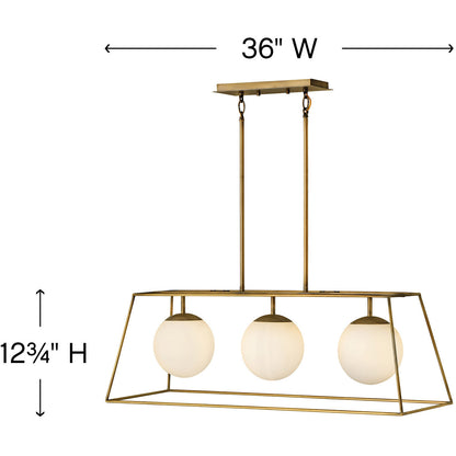 Hinkley Lighting Jonas Three Light Linear Heritage Brass 4376HB