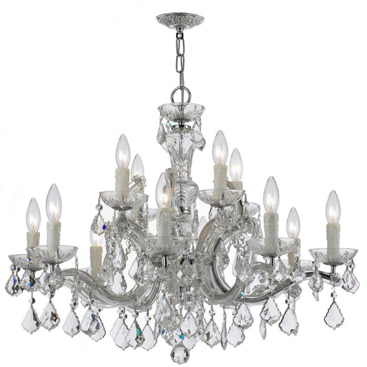 Crystorama Maria Theresa 12 Light Clear Italian Crystal Polished Chrome Chandelier 4379-CH-CL-I