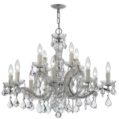 Crystorama Maria Theresa 12 Light Spectra Crystal Polished Chrome Chandelier 4379-CH-CL-SAQ